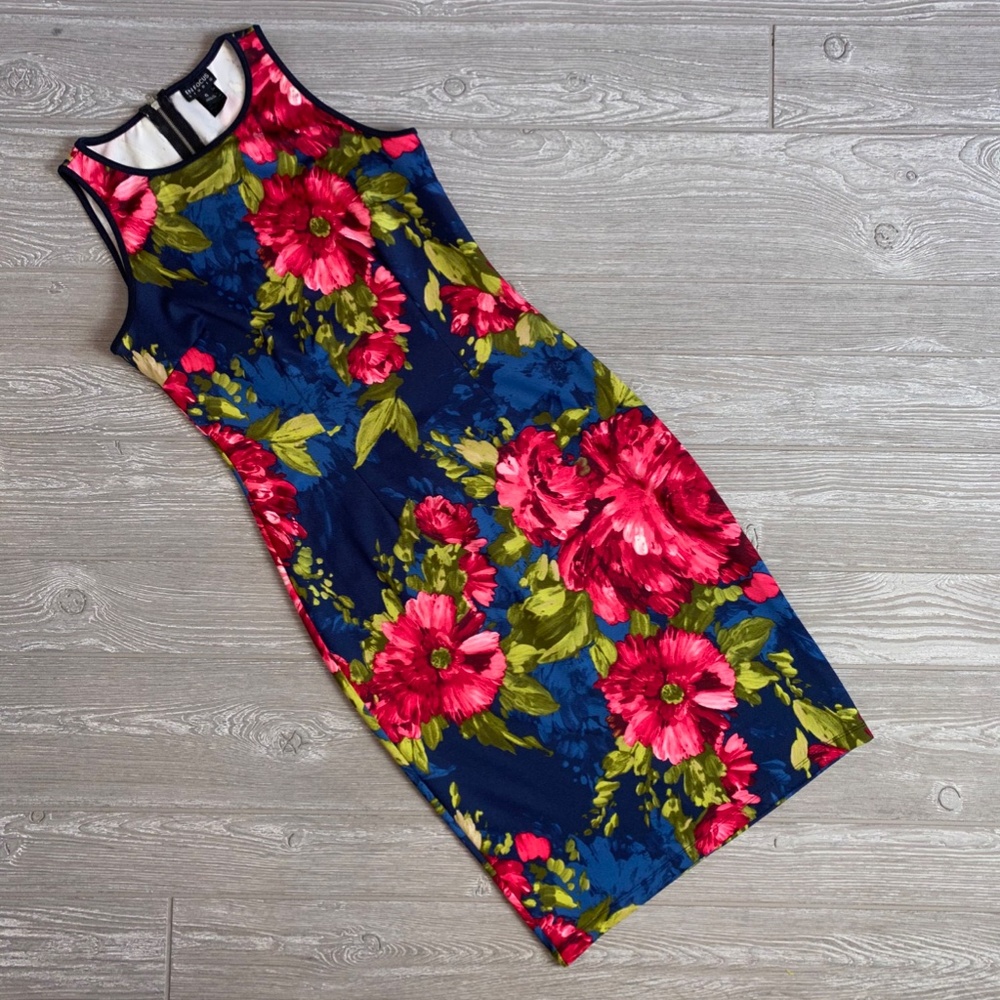 EnFocus - Stretch Sheath Floral Midi Dress - 6